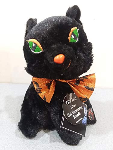 Stuffed Black cat toy Personalized gift Black cat Doll cat plush amigurumi stuffed animal for halloween d\u00e9cor and primitive halloween