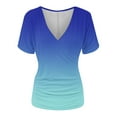 thumbnail image 1 of Drses T-Shirt Ajusté à Col en V Profond pour Femmes, Manches Courtes/longues, 1 of 5