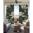 thumbnail image 6 of Flower Plant Blackout Curtains for Bedroom Living Room Darkening Curtains 54 Inch Long Aesthetics Floral Botanical Country Leaf Short Curtain for Small Window Treatment Grommet Drapes 52"x54"x2, 6 of 9
