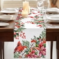 thumbnail image 3 of Table Runners 72 Inches Long Dress Scarves, Cardinal Bird Farmhouse Kitchen Table Runner, Coffee Tablerunners, Winter Poinsettia Berry Pine Cones Floral 16x72 Inch, 3 of 9