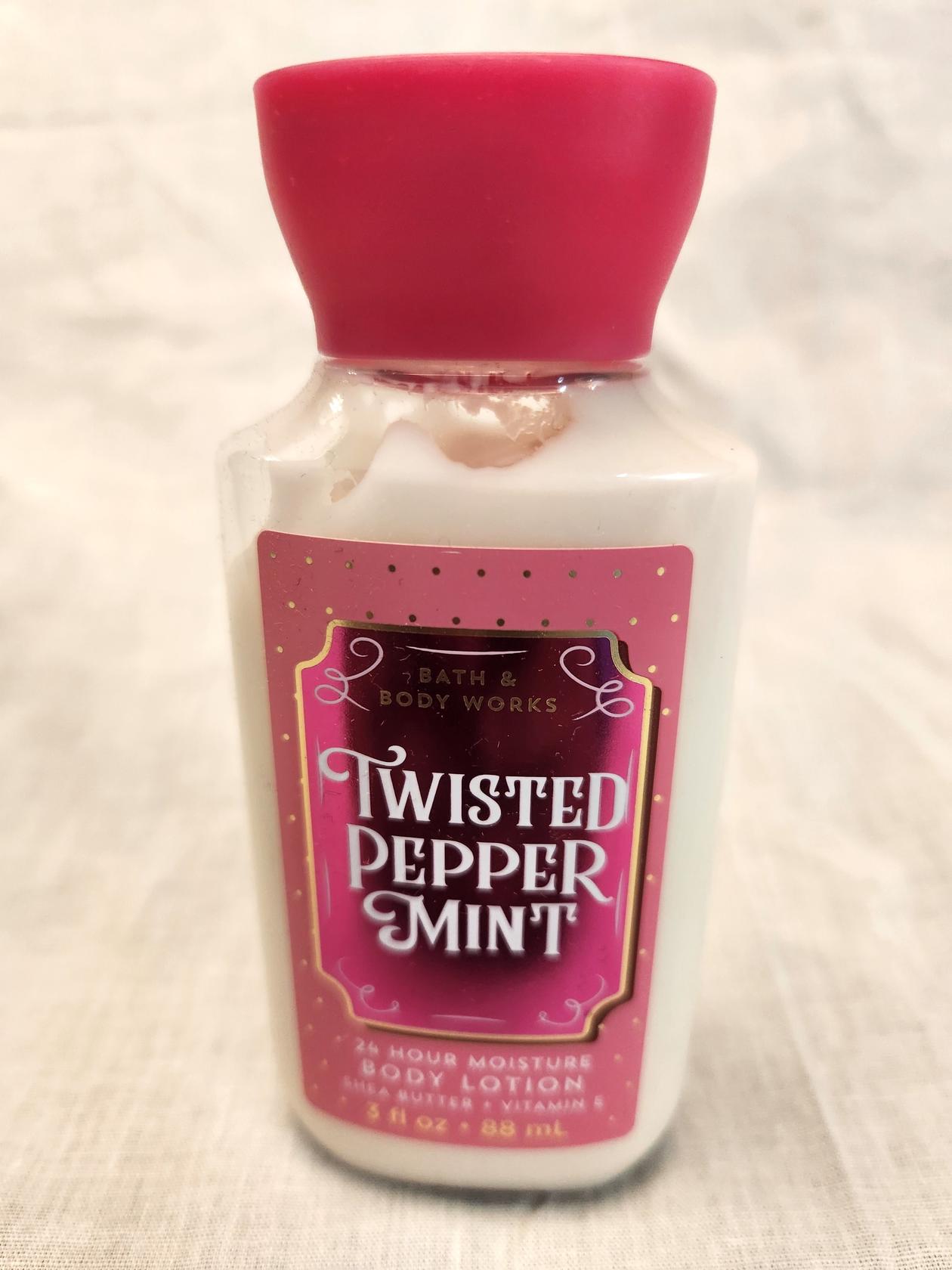 Bath & Body Works TWISTED PEPPERMINT TRAVEL BODY LOTION 3 fl oz