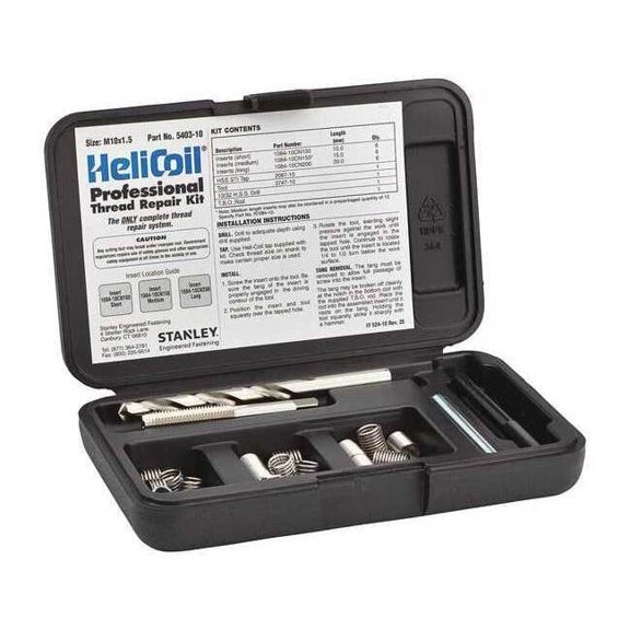 Stanley Engineered Fastening Thread Repair Kit,304 SS,M10x1.5,18 Pcs 5403-10