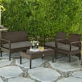 thumbnail image 5 of Gymax 4PCS Patio Garden Outdoor Rattan Wicker Furniture Set Brown, 5 of 10