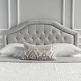 thumbnail image 2 of Fabric Upholstered Headboard Tufted Button, Queen Size Bed, Light Gray, 2 of 6