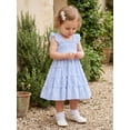 thumbnail image 6 of BemeyourBBs Toddler Baby Girl Plaid Gingham Dress Little Girl Summer Smocked Sundress Ruffled Trim Flying Sleeve A Line Casual Dress, 6 of 9