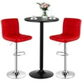 thumbnail image 1 of Gymax 3PCS Pub Table Set 24'' Round Bar Table & 2 Adjustable Bar Stools Red, 1 of 10