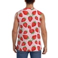 thumbnail image 4 of Fotbe Strawberries Men's Camiseta sin Mangas Estampada para Hombres, Playera Casual para Gimnasio, Entrenamiento, Playa-3X-Large, 4 of 7