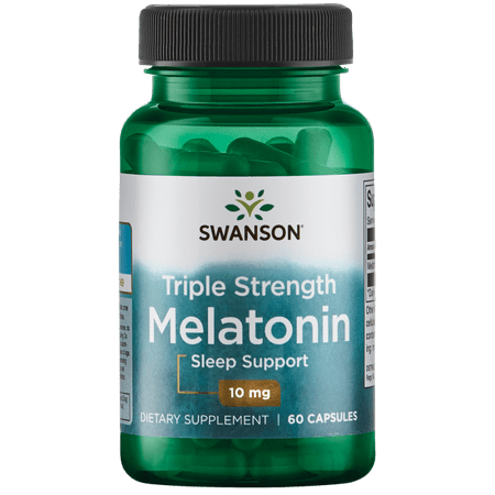 Swanson Triple Strength Melatonin 10 mg 60 Caps (Best Melatonin For Kids)