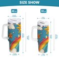 thumbnail image 6 of Yayeee 30oz Double-Wall Insulated Stainless Steel Tumbler with Handle Bottle, Rainbow with Stars, 6 of 8
