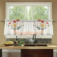 thumbnail image 4 of Yayeee Kitchen Curtains Set of 2 Light Filtering 57"x24" Over Sink Window Panels, Gray Cute Flower, 4 of 7