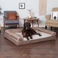 thumbnail image 6 of FurHaven Pet Products Luxe Fur & Performance Linen Memory Top Sofa Pet Bed for Dogs & Cats - Woodsmoke, Jumbo Plus, 6 of 13