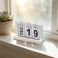 thumbnail image 4 of Wooden Desktop Calendar 2026,Daily Perpetual Standing Flip Calendar Countdown Anniversary Daily Desktop Calendar Farmhouse Desk Accessories for Home Office Decor,Foldable and Reusable, 4 of 6