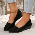 thumbnail image 6 of YLYL Women's Ballet Shoes Pointed Toe Wedge Heel Fashion Casual Slip on Business Office Work Shoes, 6 of 9