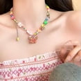 thumbnail image 4 of GKNET Colorful Necklace Clavicle Chain Delicate Jewelry Resin Chain Sweet Choker Candy Color US-pink, 4 of 9