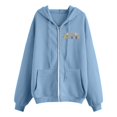 thumbnail image 5 of Oversized Hoodie Womens Casual Sweatshirt for Women Lightweight Zip Up Women's Hoodies And Sweatshirts With Hood For Everyday Wear Long Sleeve Design Back To School Print Pairing Jeans, 5 of 6