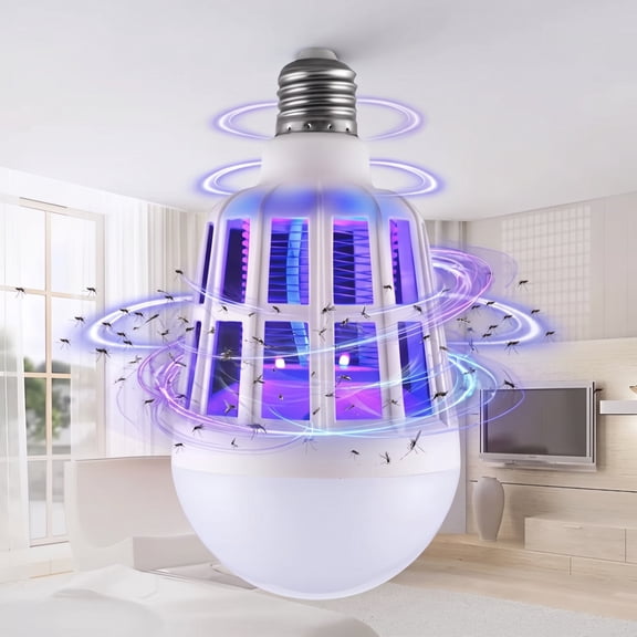 Bug Zapper Light Bulb, 2-in-1 LED Mosquito Trap, Indoor Pest Control for Flies and Gnats