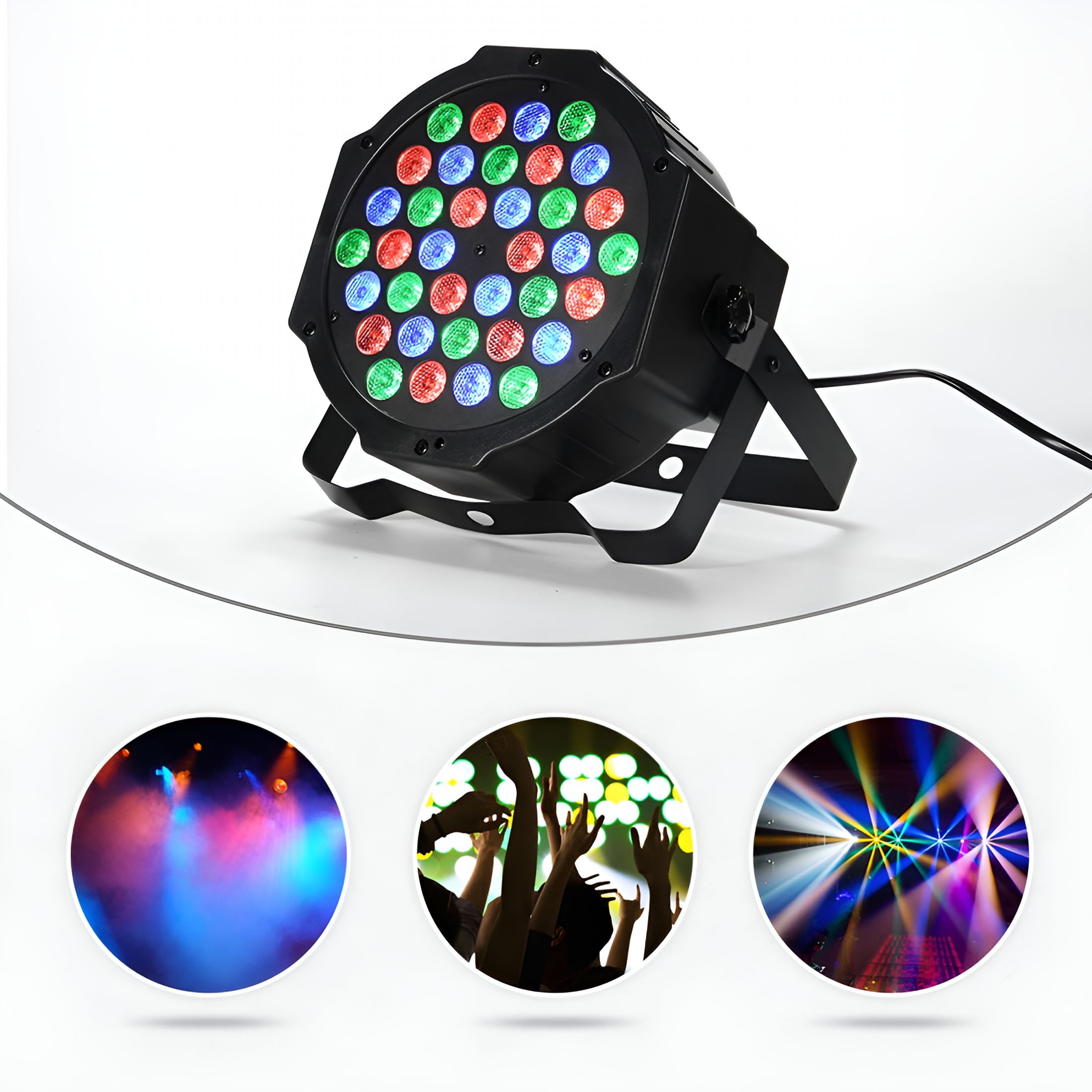 HIBIBUD 2026 New 36 Led Par Lights Stage Lights with Sound Activated Remote Control & Dmx Control,Stage Lighting Uplights for Wedding Club Music Show Christmas Holiday Party Lighting - 1 Pack