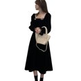 thumbnail image 2 of Vestido de terciopelo de manga larga,Vestido largo de terciopelo para mujer Vestido fluido de terciopelo Vestido largo de terciopelo Tecnología avanzada, 2 of 14