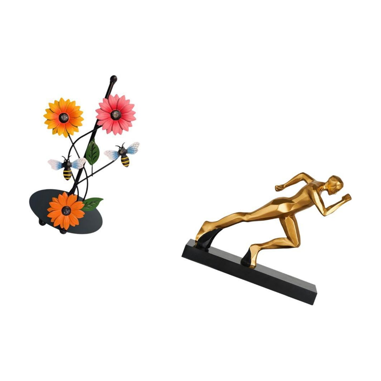 Fiocias Runner Statue Toilet Paper Holder Paper Towel Holder Countertop Abstract Art Sculpture Figurine Iron Resin Material Suitable for Room O