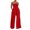Red, variant on Valentine's Day SEMPAI Women'S Solid Color High-Waist Pleated Pocket Wide-Leg Casual Chiffon High-Waist Jumpsuit Up to 65% off