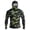 Gray, variant on Men's Tropical Palm Tree Print Fishing Hoodie, Long Sleeve UPF 50+ Sun Protection Shirt with Built-in Face Mask and Thumbholes Green S