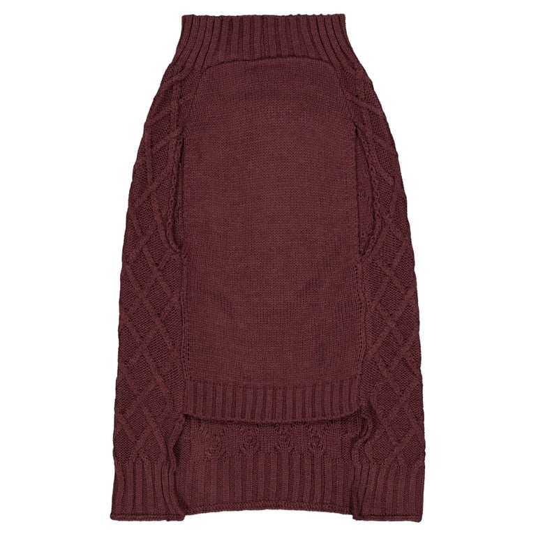 Vibrant Life Cable Knit Sweater for Dogs & Cats, Plum, XS photo 4