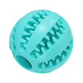 thumbnail image 2 of Pelota de juguete para perros con golosinas, dispensadora de comida y limpieza de dientes, de silicona, interactiva, para masticar, color azul claro, 2 of 12