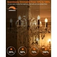 thumbnail image 6 of EISHOW 12- Pack E12 Candle Light Bulbs,40W Candelabra Light Bulbs, B10 Clear Candle Base Bulb with Warm White 2700K, 380 Lumen Dimmable, for Pendants or Outdoor, Ceiling Fan, Fireplace, Wal, 6 of 7