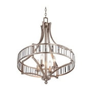 Vienna Full Spectrum Soft Silver Chandelier 24 Wide Crystal Glass 4-Light Fixture for Dining Room House Kitchen Bedroom