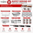 thumbnail image 2 of VeZee Chafing Dish Buffet Party Set 36 pc with Servers and Warmers, Serving Kit Includes Fuel, Wire Racks, Foil Pans, 2 of 9