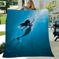 thumbnail image 3 of Cartoon Mermaid Ariel Pattern Throw Blanket Popular Sofa Blanket Portable for Kids Girls Boys,32x47inch/80x120cm, 3 of 10