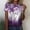 Purple, variant on Azrian Womens Plus Size,Women's Fashion Printed T-shirt Short Sleeves Blouse Round Neck Casual Tops