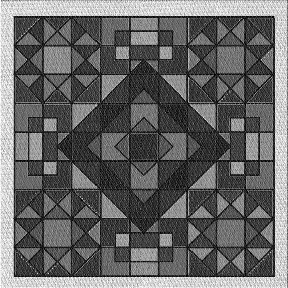 Ahgly Company Machine Washable Indoor Square Transitional Charcoal Black Area Rugs, 4' Square
