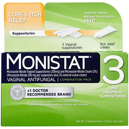 4 Pack - Monistat 3 Cure & Itch Relief Pack Disposable Applicators in