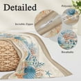 thumbnail image 3 of Starfish Coastal Throw Pillow Covers, Summer Ocean Coral Conch Seagrass Vintage Brown Soft Breathable Pillow Cases with Zipper for Sleeping, Toddler Pillowcases for Couch Bed Sofa Chair 12x20 Inches, 3 of 9