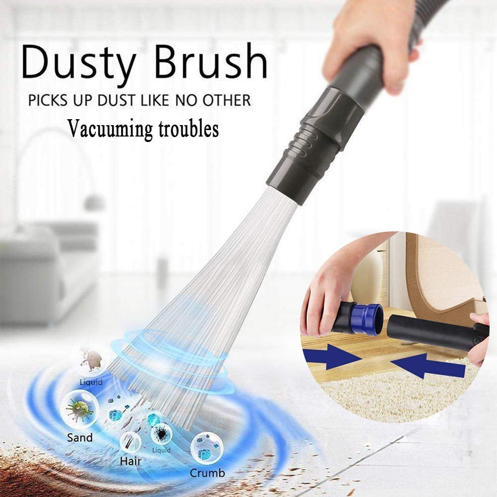 Dust Brush Cleaner Vacuum blue Brush Cleaner Dust Remover Universal Vacuum Attachment As Seen On TV for Air Vents/Keyboards/Drawers/Car/Tools/Crafts/Jewelry/Plants Etc 