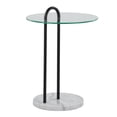thumbnail image 2 of LumiSource White Marble, Black Metal, Clear Glass Claire Side Table, 2 of 4