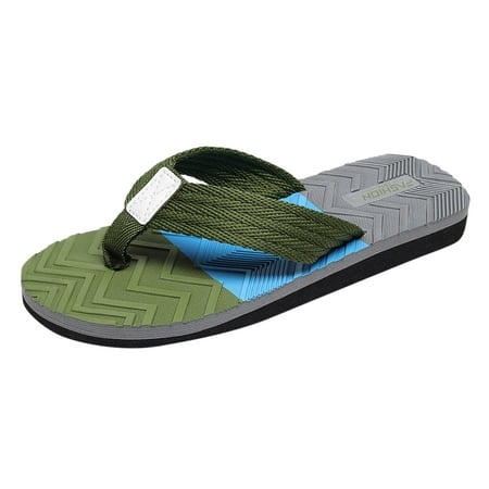 

Cathalem Men Classical Comfortable Flip Flop Fashion Sandals Slide Sandals Beach Slippers Green 44