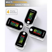 Pulse Oximeter Fingertip - Oxygen Meter Finger Pulse Oximeter - Blood Oxygen Saturation Monitor with Heart Rate and Fast Spo2 Reading, Pulse Ox with TFT Screen, Lanyard (Not include Batteries)