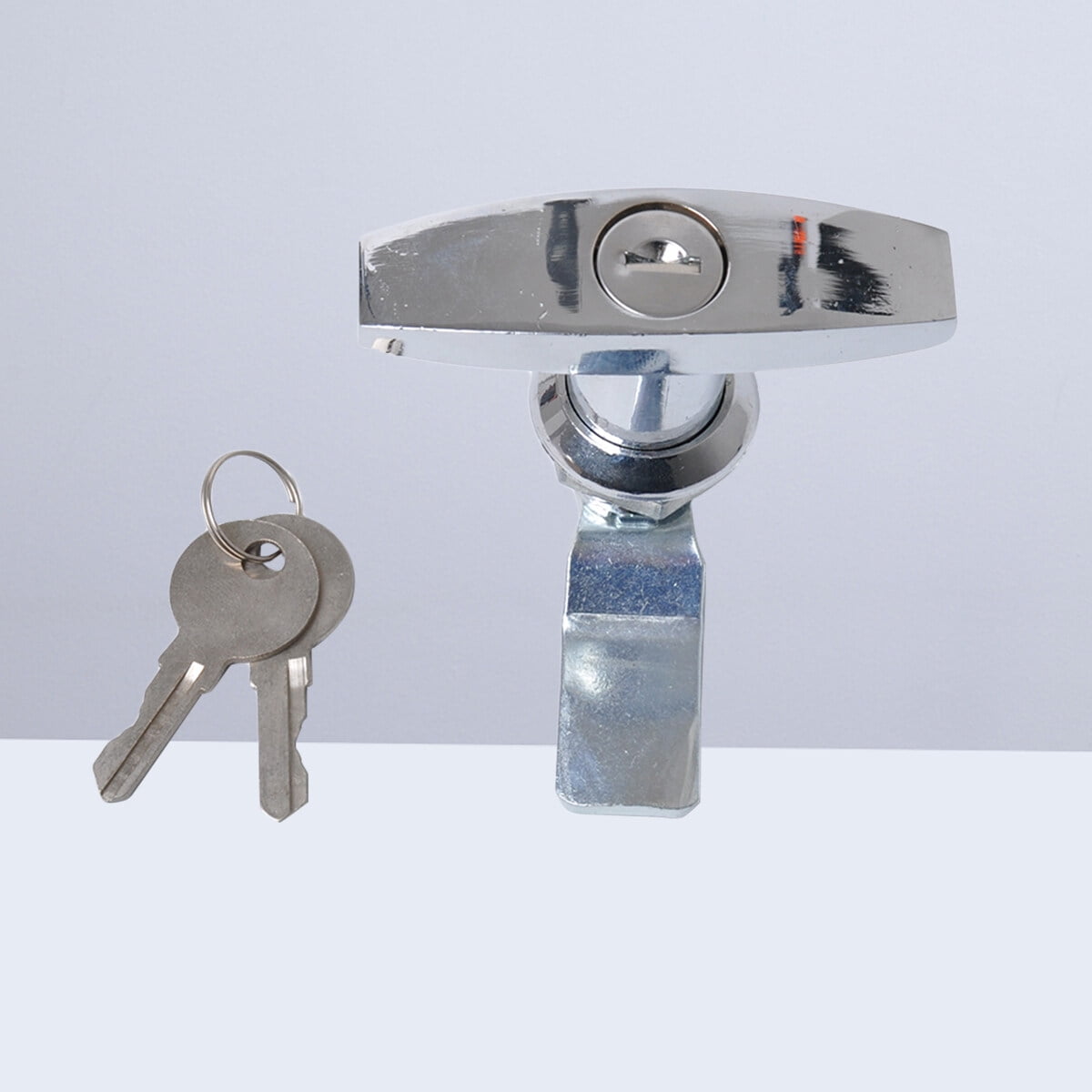 YFJQTZX 2 pc Anti-theft T-shaped Handle Locks with Keys for Power Distribution Cabinet Caravan Trailer RV Toolbox (Silver)