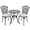 Grid Backrest, variant on NUU GARDEN 3-Piece Patio Bistro Set Outdoor Cast Aluminum Bistro Table and Chairs Set of 2, Outdoor Patio Bistro Set with Umbrella Hole and Gray Cushions for Patio Balcony, Black