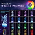 thumbnail image 3 of YSITIAN Spaceman Night Light for Kids, 3D Illusion Astronaut Lamp, USB Powered Table Nightlight, 16 Color Changing with Remote, Xmas Birthday Holiday Gifts Room Decor YT-7684, 3 of 7