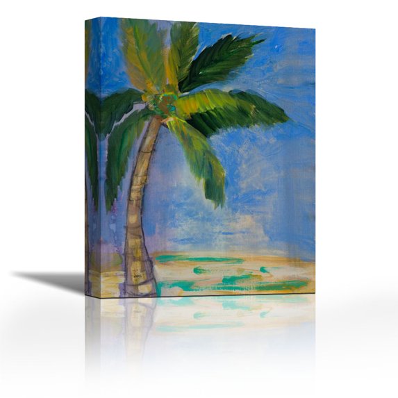 Tropical Palms II - Contemporary Fine Art Giclee on Canvas Gallery Wrap - wall décor - Art painting - 24 x 32 Inch - Ready to Hang