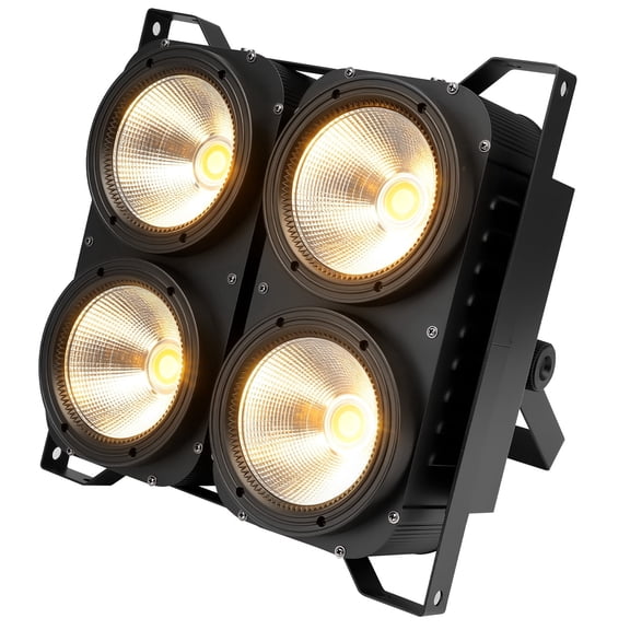 Cob Blinder Stage Spotlight, 4x100W  LED Par Light, Warm&Cold White DMX512 Sound Activated for Church Events Wedding Parties Concert Theater
