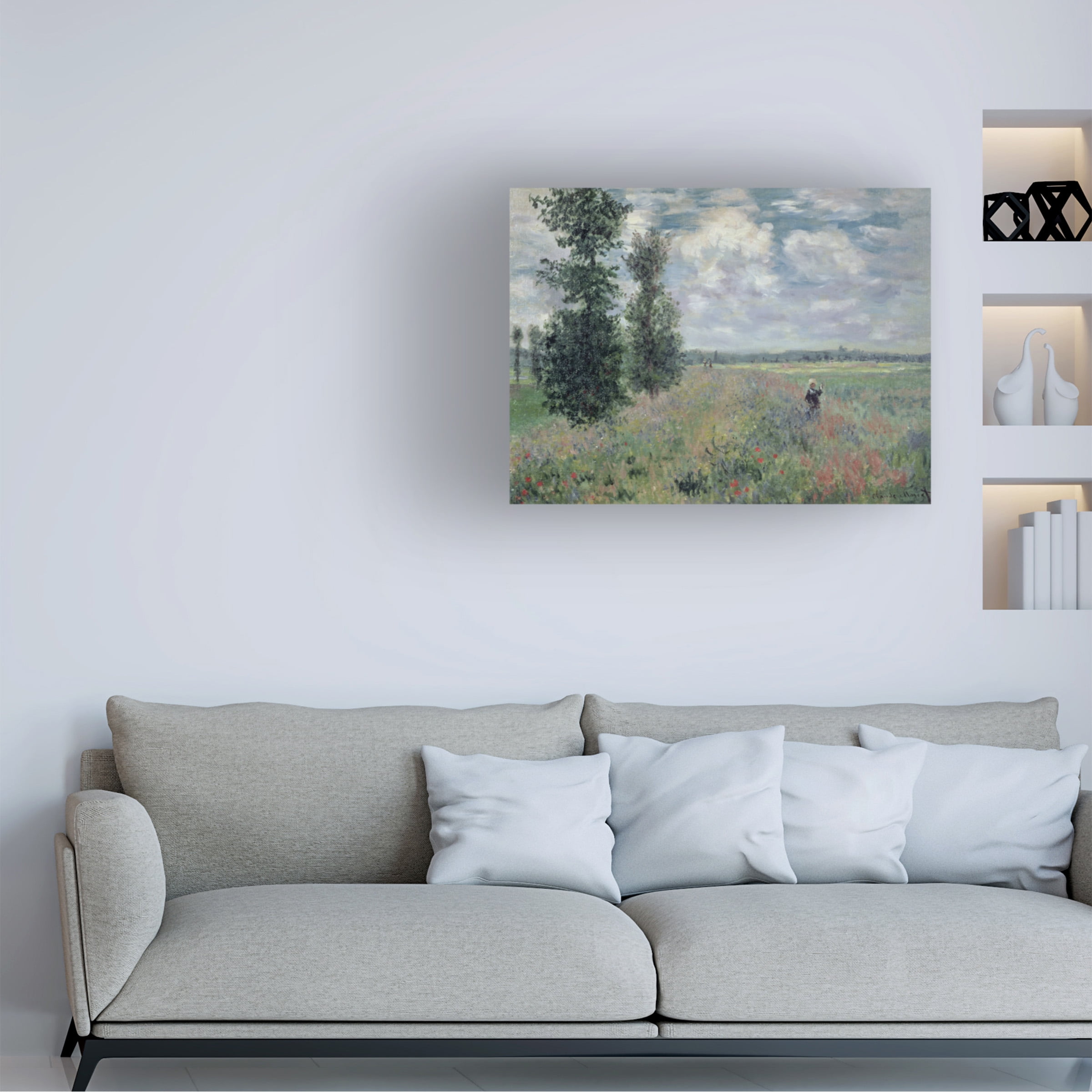 Trademark Fine Art "The Poppy Field" Canvas Art by Claude Monet