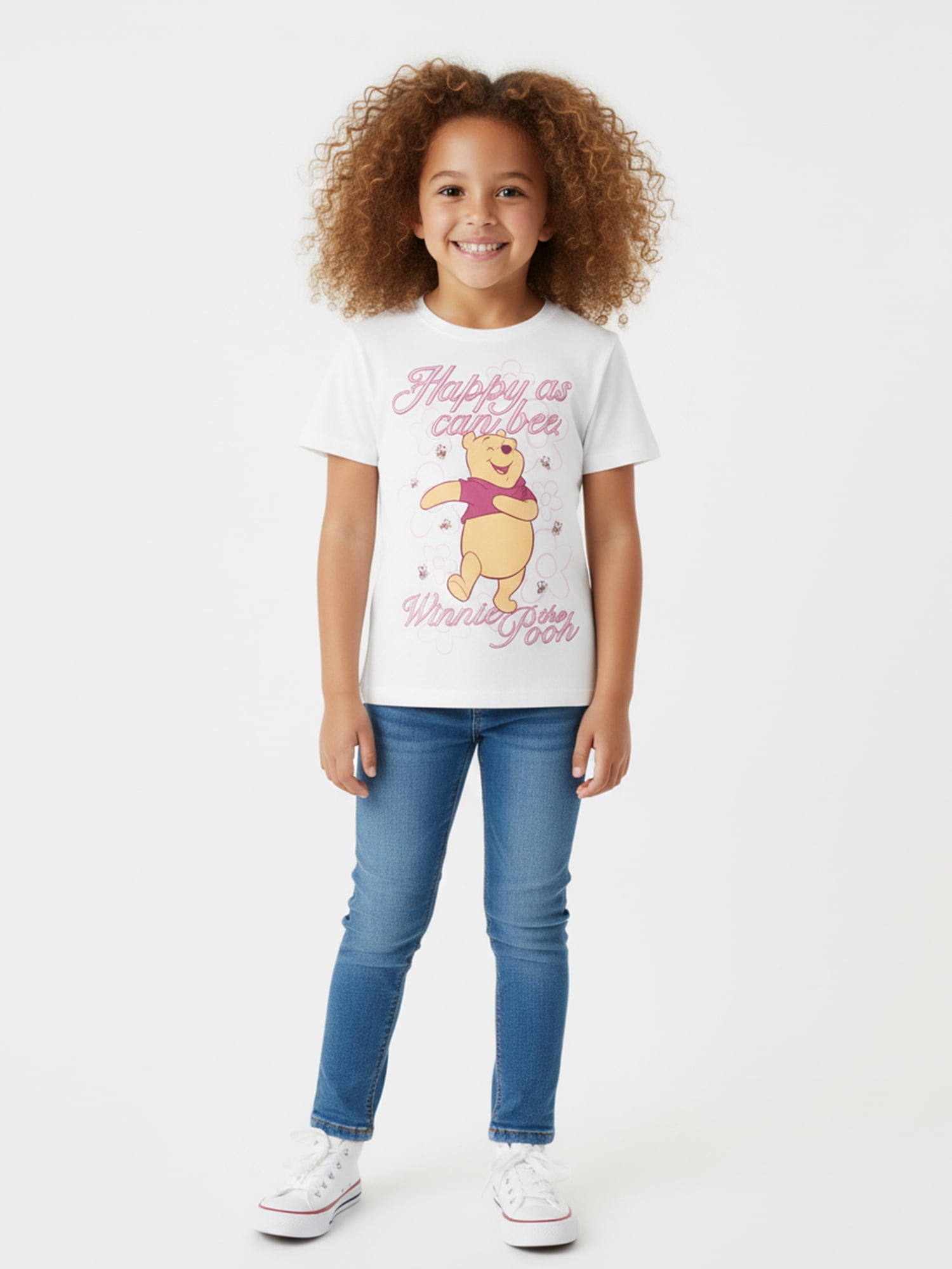 Disney Winnie the Pooh Girls Short Sleeve Graphic T-Shirt, Sizes 4-16