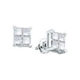 thumbnail image 1 of 14kt Or Blanc Femmes Princesse Diamant Invisible-set Visser Boucles d'Oreilles 1/2 Cttw, 1 of 1