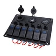 thumbnail image 1 of DC Marine Boat Toggle Switch 6 Gang ON Off Panel De Interruptor Basculante Cargador USB Con Pantalla De Voltímetro Digital Para Barcos, Yates, Automóviles, Vehículos, 1 of 7