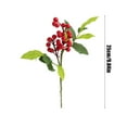 thumbnail image 3 of Meggemo 5 PCS Christmas Artificial Red Berry Stems with Green Leaves Decorative Picks for Tree Wreath Holiday, 3 of 7