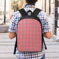 thumbnail image 5 of Uemuo Red Checkboard Printed Durable 17-inch Student Backpack - Lightweight, Waterproof, Adjustable Straps, Ideal for School, Work, Travel, 5 of 5